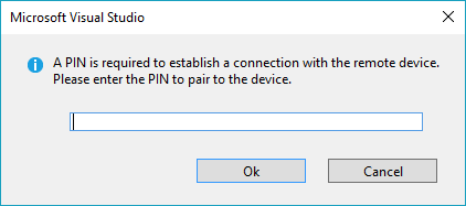 Screenshot of the PIN dialog