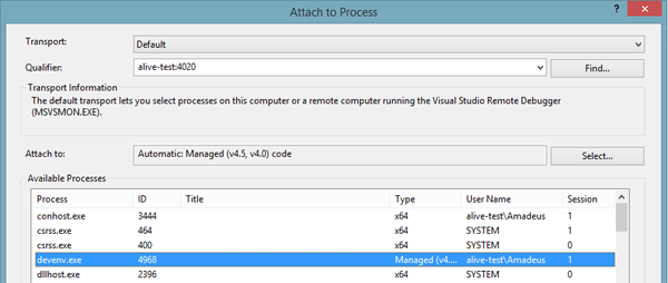 Remote debugging of VS extension in VM · Amadeo's